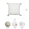 Hand-Woven White/Brown/Yellow Boho Decorative Throw Pillow - 18" x 17"
